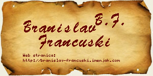 Branislav Francuski vizit kartica